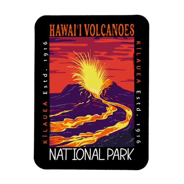 Imán Parque nacional de los Volcanes de Hawái con probl (Vertical)