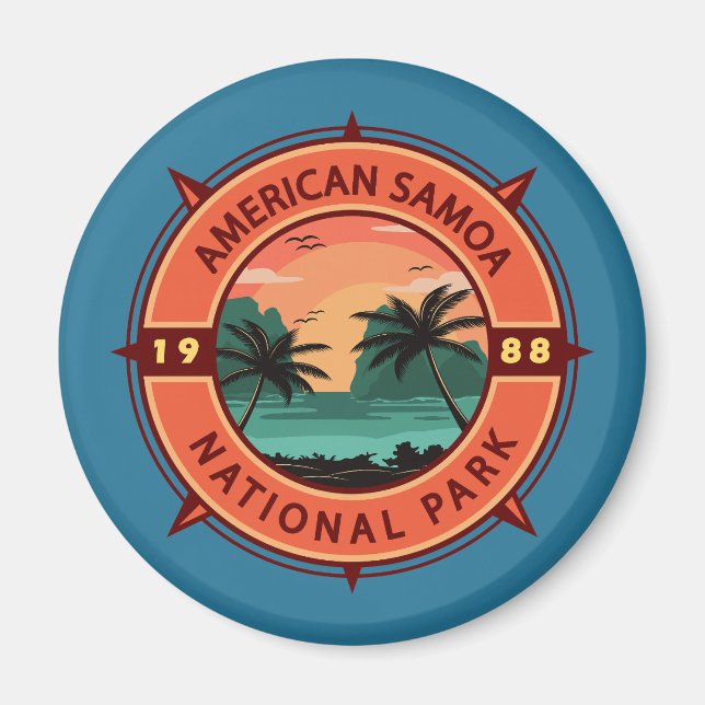 Imán Parque nacional de Samoa Americana Emblema de brúj (Frente)