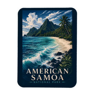 Imán Parque Nacional de Samoa Americana Modern Woodbloc
