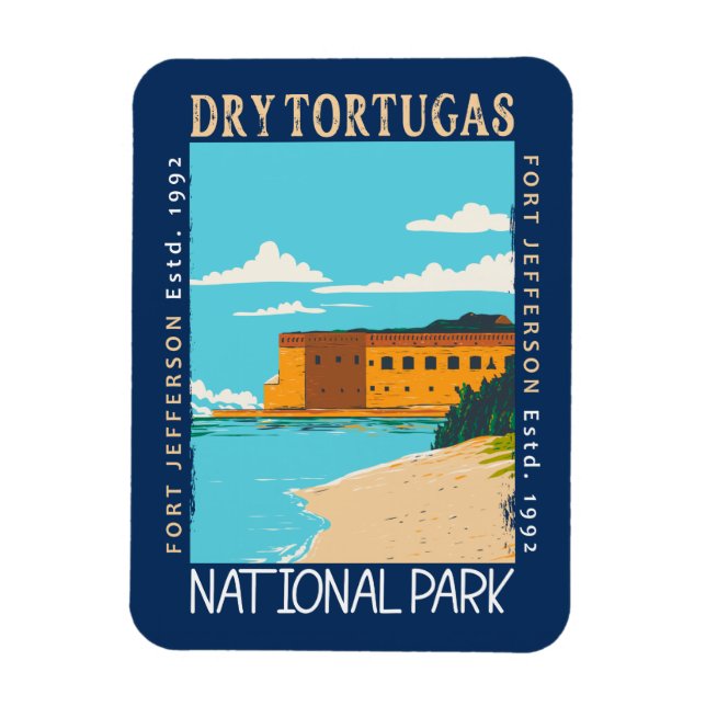 Imán Parque nacional de Tortugas Secas Fort Jefferson d (Vertical)