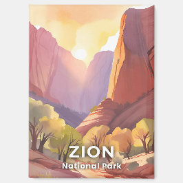 Imán Parque nacional de Zion | Acuarela de viaje