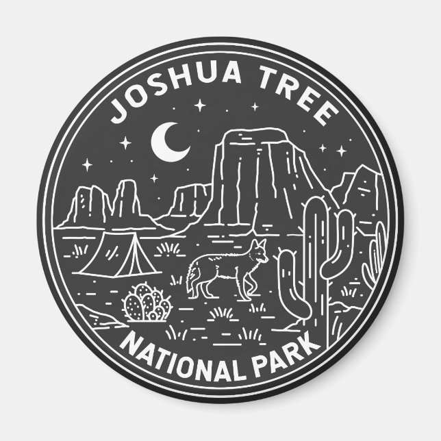 Imán Parque nacional del árbol Joshua Monoline (Frente)