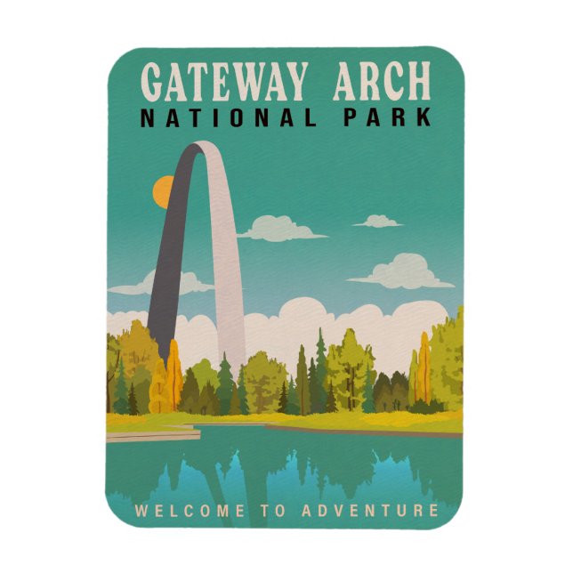 Imán Parque nacional del Arco de Gateway - Missouri Sai (Vertical)