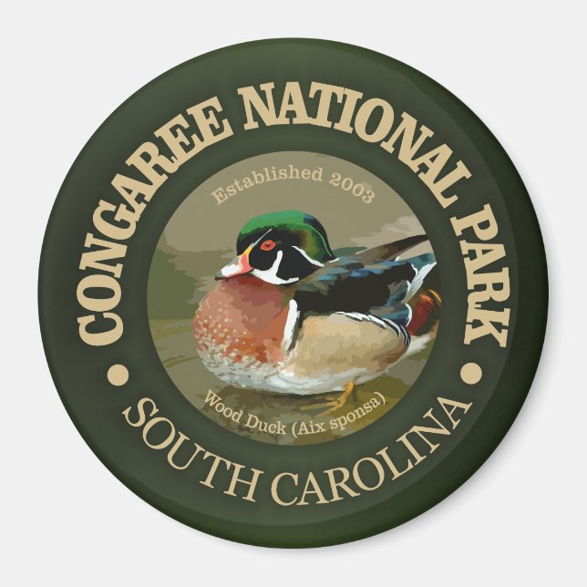 Imán Parque nacional del Congaree (Pato de la Madera) (Frente)