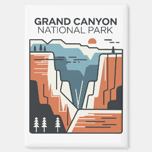Imán Parque nacional del Gran Cañón Ilustracion abstrac
