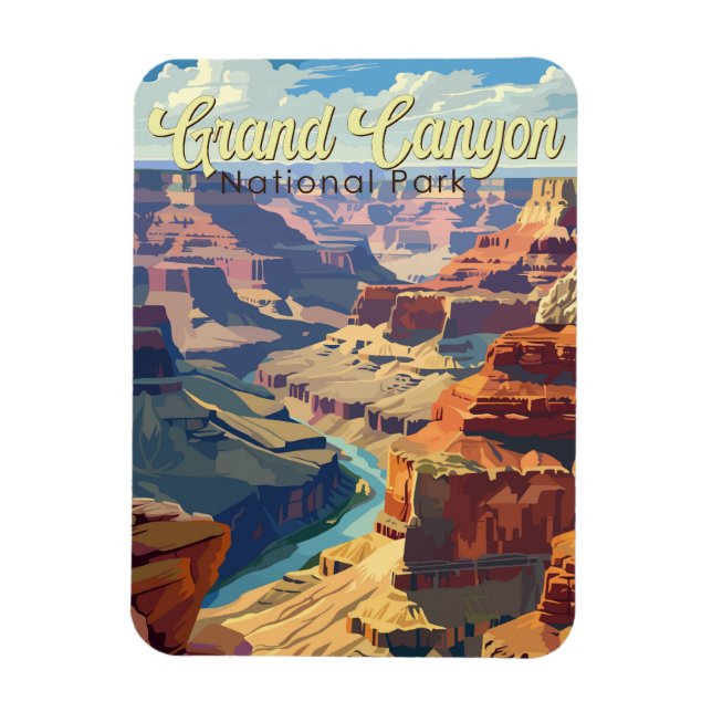 Imán Parque nacional del Gran Cañón Ilustración Arte de (Vertical)