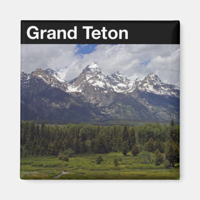 Imán Parque nacional del Gran Tetón (Frente)