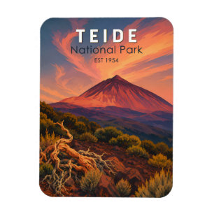 Imán Parque Nacional del Teide España Ilustración Arte