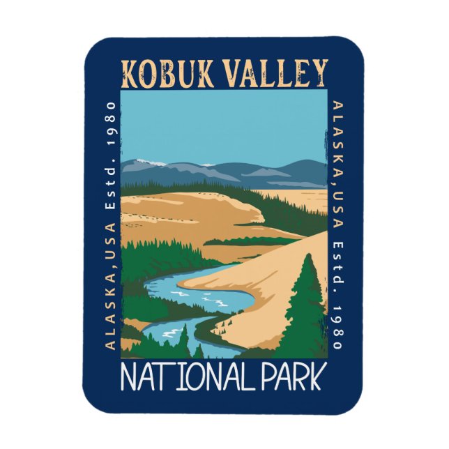 Imán Parque nacional del valle de Kobuk, Alaska, con pr (Vertical)