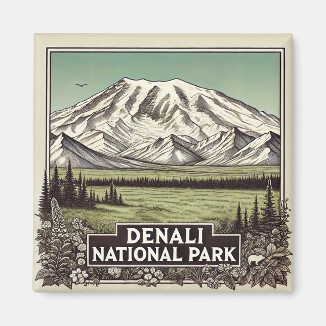 Imán Parque nacional Denali (Frente)