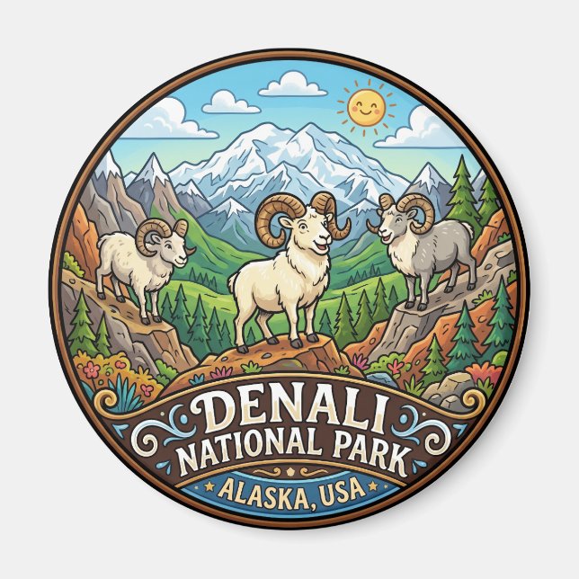 Imán Parque Nacional Denali Alaska (Frente)