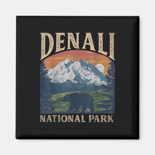 Imán Parque Nacional Denali de Vintage Montaje Retro pa