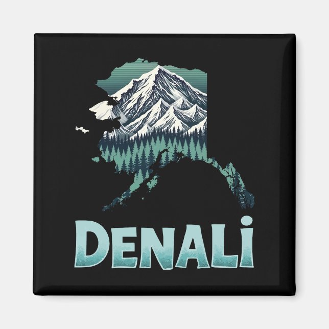 Imán Parque nacional Denali Montaña Alaska (Frente)