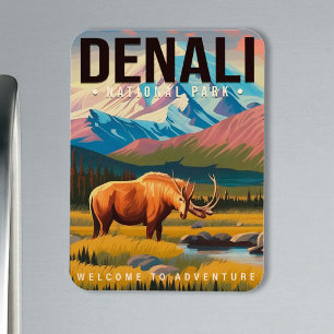 Imán Parque nacional Denali Montaña Alaska Esquí