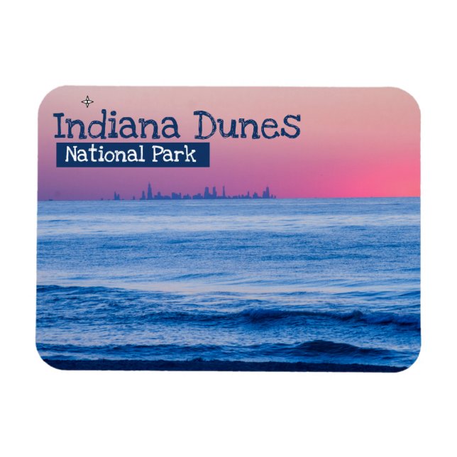 Imán Parque nacional Dunas de Indiana Sunset (Horizontal)