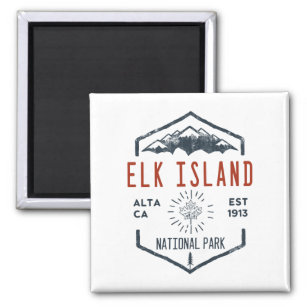 Imán Parque nacional Elk Island Canadá Vintage con prob