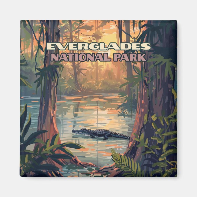 Imán Parque nacional Everglades Alligator Swamp Florida (Frente)