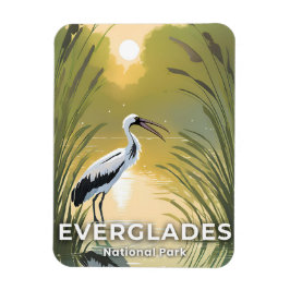 Imán Parque Nacional Everglades | Cigüeña Acuarela