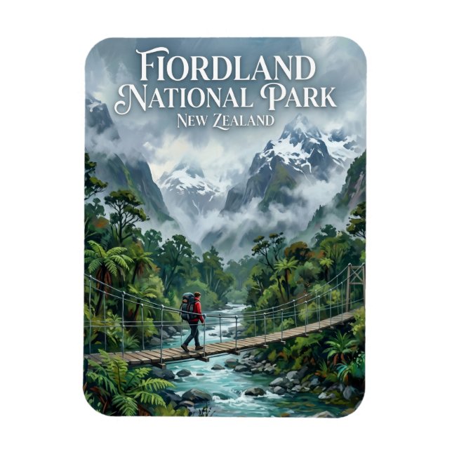 Imán Parque Nacional Fiordland Nueva Zelanda (Vertical)