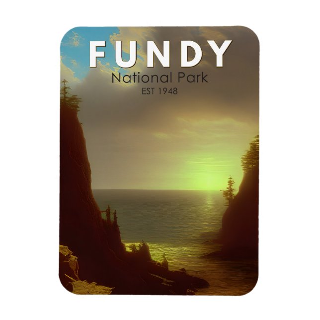 Imán Parque nacional Fundy Arte de época de Canadá (Vertical)