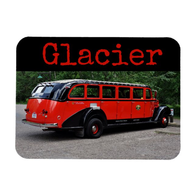 Imán Parque nacional Glaciar Red Bus (Horizontal)