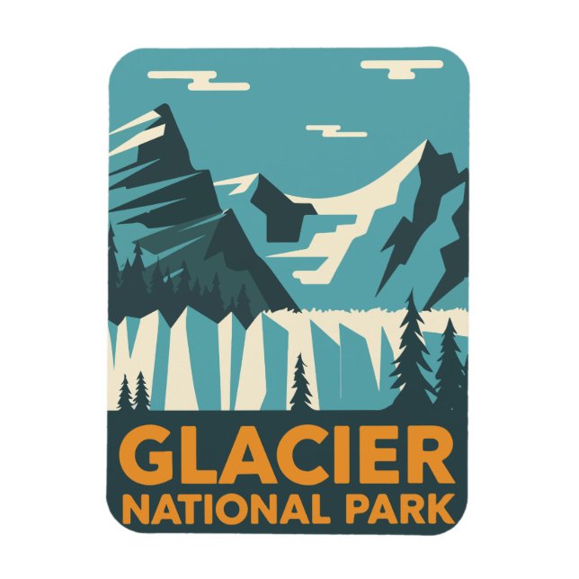 Imán Parque nacional Glaciar Vintage (Vertical)