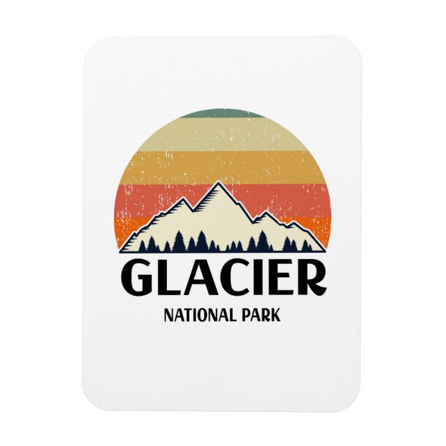 Imán Parque nacional Glaciar Vintage (Vertical)