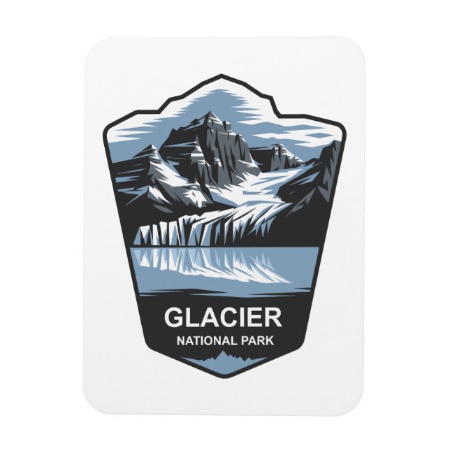 Imán Parque nacional Glacier Emblem (Vertical)
