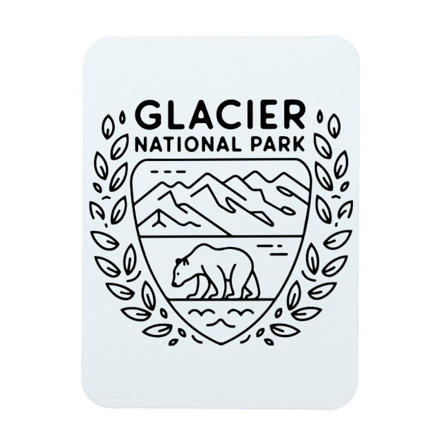 Imán Parque nacional Glacier Emblem (Vertical)