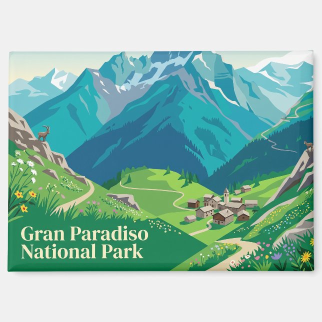 Imán Parque Nacional Gran Paradiso Italia (Anverso)