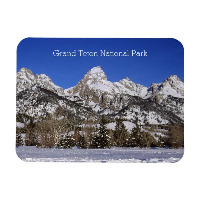 Imán Parque nacional Gran Teton Flexible de invierno (Horizontal)