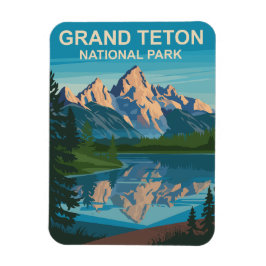 Imán Parque nacional Gran Teton Paisaje Arte de viajes
