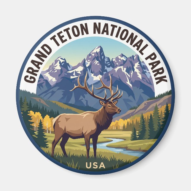 Imán Parque Nacional Grand Teton EE.UU. (Frente)