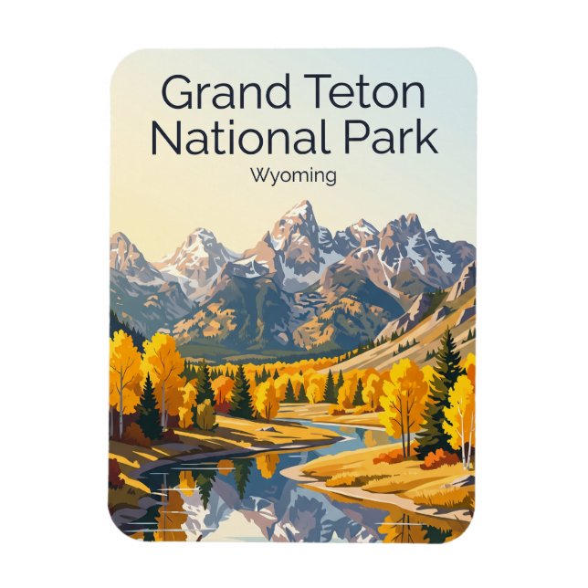 Imán Parque Nacional Grand Teton EE. UU. (Vertical)