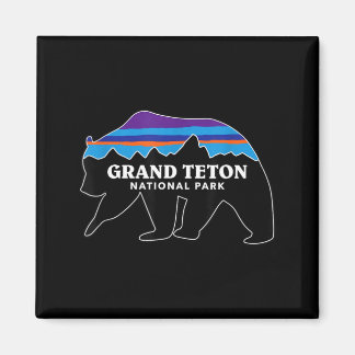Imán Parque nacional grand teton oso grizzly minimalist