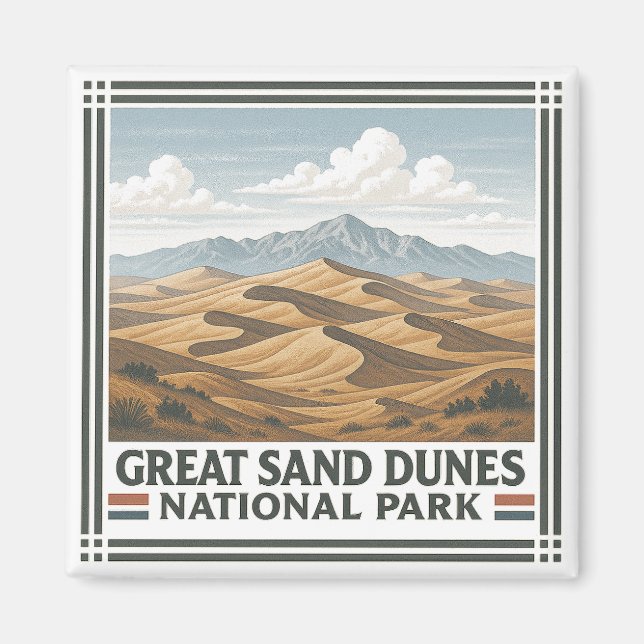 Imán Parque nacional Grandes Dunas de Arena (Frente)