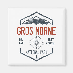 Imán Parque nacional Gros Morne Canadá Vintage con prob