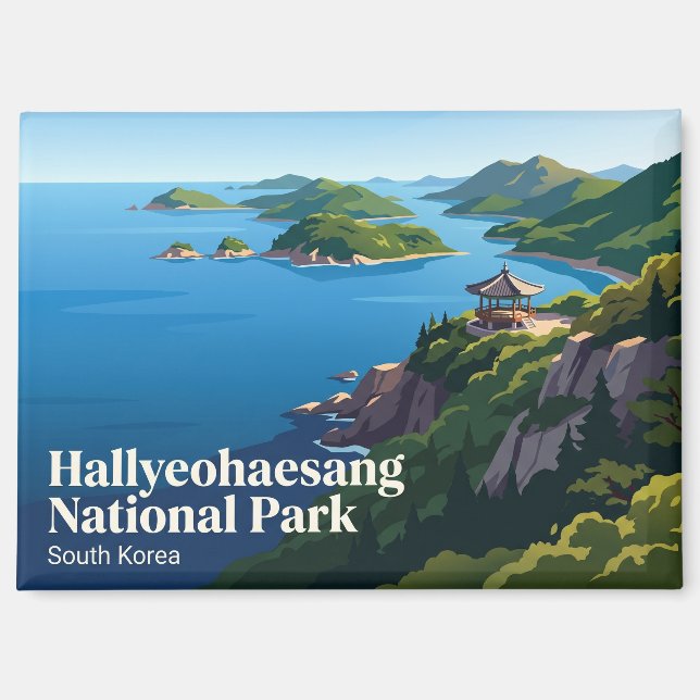Imán Parque Nacional Hallyeohaesang Corea del Sur (Anverso)
