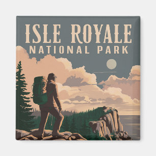 Imán Parque nacional Isle Royale Backpacking Travel Art