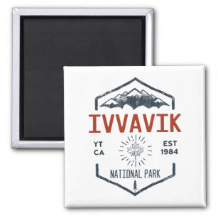 Imán Parque nacional Ivvavik Canadá Vintage con problem