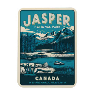 Imán Parque nacional Jasper Alberta Canadá regalos vint