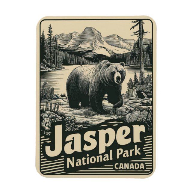 Imán Parque nacional Jasper alberta canadá regalos vint (Vertical)