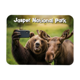Imán Parque nacional Jasper Oso Moose Selfie Canadá