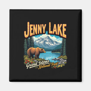 Imán Parque Nacional Jenny Lake Viaje Vintage Vacacione