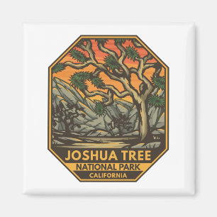 Imán Parque nacional Joshua Tree Sunset Retro Emblem