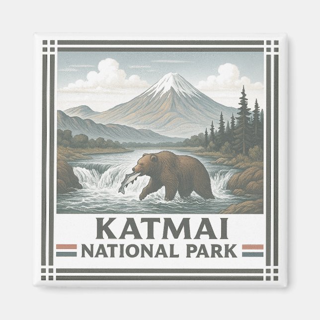 Imán Parque nacional Katmai (Frente)