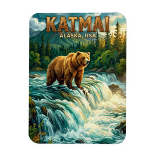 Imán Parque Nacional Katmai Alaska Postal de Viaje