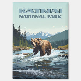 Imán Parque nacional Katmai, río Alaska Bear Brooks