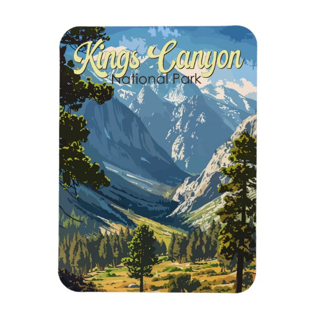 Imán Parque nacional Kings Canyon Ilustracion Viajes Ar (Vertical)