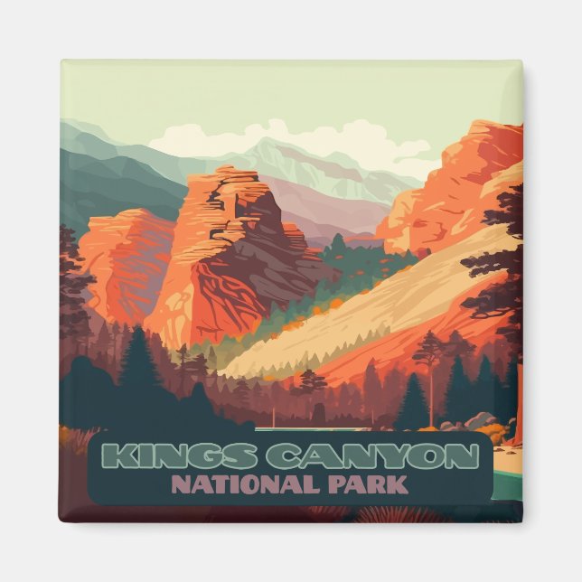 Imán Parque nacional Kings Canyon Montañas de Californi (Frente)